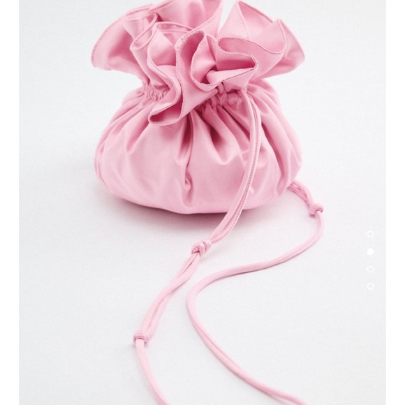 Zara Bags Zara Ruffled Satin Effect Bucket Bag Poshmark